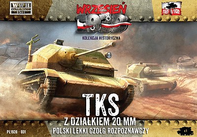 First-To-Fight TKS Polish Light Recon Tank w/20mm Gun Plastic Model Tank Kit 1/72 Scale #1