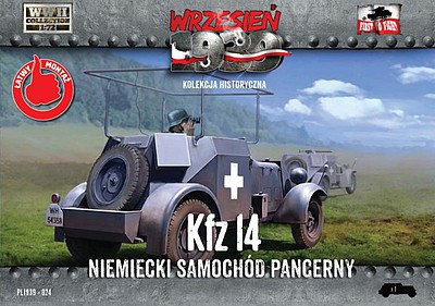 First-To-Fight WWII Kfz14 German Armored Radio Car Plastic Model Military Figure Kit 1/72 Scale #24