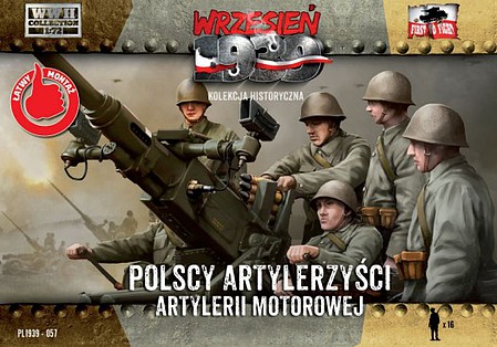 First-To-Fight WWII Polish Anti-Air Gun Crew (16) Plastic Model Weapon Kit 1/72 Scale #57