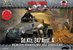First-To-Fight SdKfz 247 Ausf A German Armored Car with 2 Crew Plastic Model Military Vehicle Kit 1/72 #59