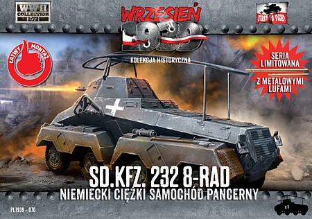 First-To-Fight WWII SdKfz 232 8-Rad German Armored Car Plastic Model Military Vehicle Kit 1/72 Scale #70