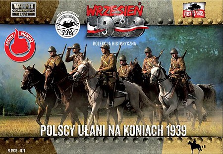 First-To-Fight WWII Polish Uhlans on Horseback (6 Mtd) Plastic Model Military Figure Kit 1/72 Scale #71