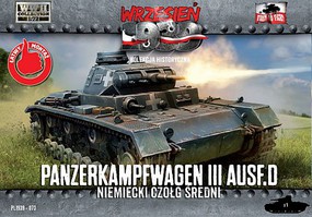 First-To-Fight WWII PzKpfw III Ausf D German Medium Tank Plastic Model Tank Kit 1/72 Scale #73