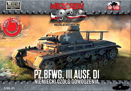 First-To-Fight WWII PzBfwg III Ausf D1 German Tank Plastic Model Tank Kit 1/72 Scale #75