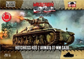 First-To-Fight WWII Hotchkiss H35 Tank w/37mm SA38 Gun Plastic Model Tank Kit 1/72 Scale #94