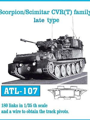 Fruilmodel Scorpion/Scimitar CVR Family Late Tank Track Link Set Plastic Model Tank Tracks 1/35 #107