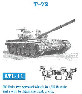 Fruilmodel T72 Tank Track Link Set (220 Links) Plastic Model Tank Tracks 1/35 Scale #11