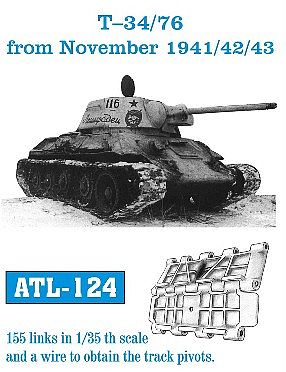 ET 1//72 Soviet T-34 550mm Stamped Track Links Type 1941