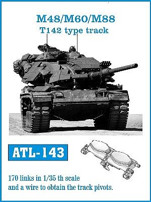 Fruilmodel M48/60/88 T142 Type Track Set (170 Links) Plastic Model Tank Tracks 1/35 Scale #143
