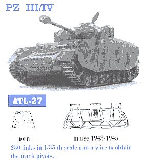 Fruilmodel Pz III/IV Mod. 1943/45 Tank Track Link Set (230 Links) Plastic Model Tank Tracks 1/35 #27