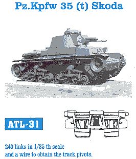 Fruilmodel PzKpfw 35(t) Skoda Tank Track Link Set (240 Links) Plastic Model Tank Tracks 1/35 Scale #31