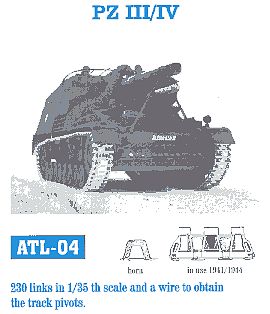 Fruilmodel Pz III/IV Mod. 1941/44 Tank Track Link Set (230 Links) Plastic Model Tank Tracks 1/35 #4