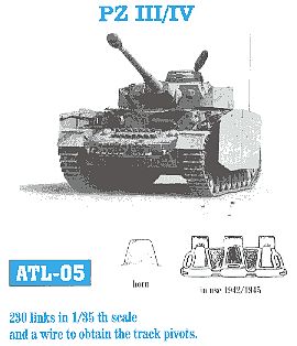 Fruilmodel Pz III/IV Mod. 1942/45 Tank Track Link Set (230 Links) Plastic Model Tank Tracks 1/35 #5