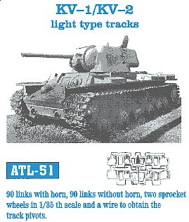 Fruilmodel KV1/KV2 Tank Light Track Link Set Plastic Model Tank Tracks 1/35 Scale #51