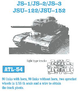 Fruilmodel JS1/JS2/JS3/ JSU122/JSU152 Tank Light Track Link Set Plastic Model Tank Tracks 1/35 #54