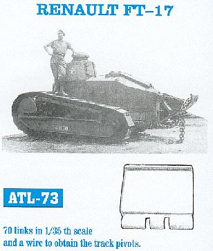 Fruilmodel Renault FT17 Tank Track Link Set (70 Links) Plastic Model Tank Tracks 1/35 Scale #73