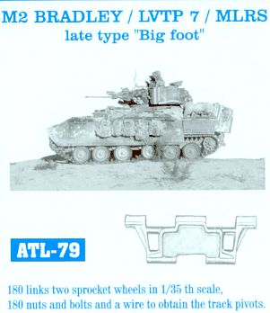 Fruilmodel M2 Bradley/LVTP 7/MLRS Late Big Foot Tank Track Link Set Plastic Model Tank Tracks 1/35 #79