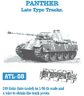 Fruilmodel Panther Late Tank Track Link Set (210 Links) Plastic Model Tank Tracks 1/35 Scale #8