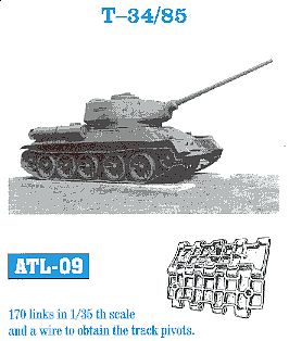 Fruilmodel T34/85 Tank Track Link Set (170 Links) Plastic Model Tank Tracks 1/35 Scale #9