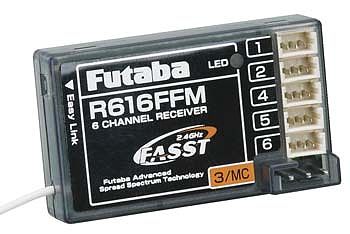Futaba R616FFM 2.4GHz FASST Micro Park Flyer Rx 6Ch