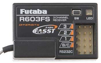 Futaba R603FS 2.4GHz FASST 3Ch Rx 3PK 4PK 3PM