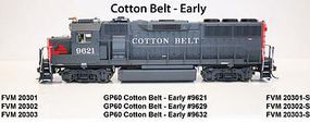 Fox GP60 DC Cotton Belt #9629 HO Scale Model Train Diesel Locomotive #20302 Fox GP60 DC Cotton Belt #9629 HO Scale Model Train Diesel Locomotive #20302