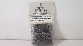 Fox 28' Wheels .553 Axle (100 pc) IM N Scale Model Train Truck #2802-100 Fox 28' Wheels .553 Axle (100 pc) IM N Scale Model Train Truck #2802-100