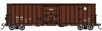 Fox Soo Line-Built 7-Post Boxcar w/Diagonal-Panel Roof - Ready to Run Burlington Northern Santa Fe #727036 (Boxcar Red, Small Circle/Cross Logo) - HO-Scale