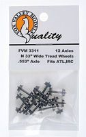 Fox 33'' Wide Wheels pkg(12) (.553'' Axle) N Scale Model Train Truck #3311 Fox 33'' Wide Wheels pkg(12) (.553'' Axle) N Scale Model Train Truck #3311