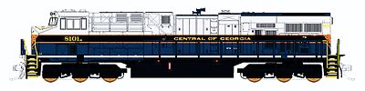 Fox GE ES44AC - Standard DC - Norfolk Southern #8101 N Scale Model Train Diesel Locomotive #70454