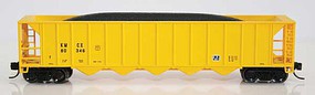 Fox Ortner 5-Bay Rapid Discharge Hopper with Coal Load Ready to Run Kerr MecGee KMCX 80427 (yellow) N-Scale