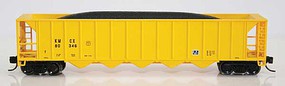 Fox Ortner 5-Bay Rapid Discharge Hopper with Coal Load Ready to Run Kerr MecGee KMCX 80443 (yellow) N-Scale