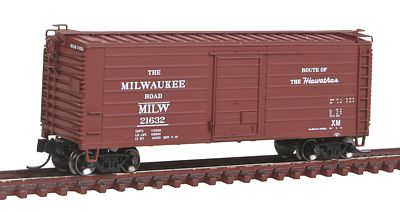 Fox Short-Rib 40 Rib-Side Boxcar Milwaukee Road #21632 N Scale Model Train Freight Car #90222