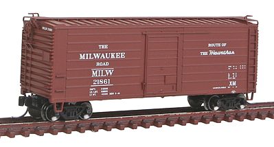 Fox Short-Rib 40 Rib-Side Boxcar Milwaukee Road #21818 N Scale Model Train Freight Car #90224