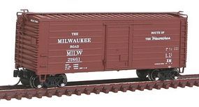 Fox Short-Rib 40' Rib-Side Boxcar Milwaukee Road #21818 N Scale Model Train Freight Car #90224 Fox Short-Rib 40' Rib-Side Boxcar Milwaukee Road #21818 N Scale Model Train Freight Car #90224