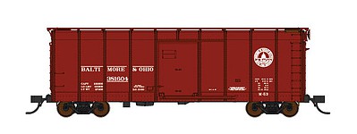 Fox B&O Class M-53 Wagontop Boxcar w/Flat Doors - Ready to Run Baltimore & Ohio #381604 (Boxcar Red, 13 Great States Logo) - N-Scale