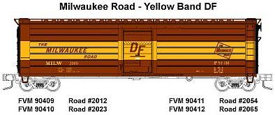 Fox 50 Single-Door Rib-Side Boxcar Milwaukee Road #2023 N Scale Model Train Freight Car #90410