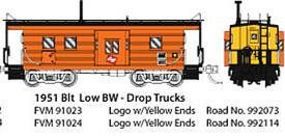 Fox Low-Window Rib-Side Caboose Milwaukee Road #992 N Scale Model Train Freight Car #91024 Fox Low-Window Rib-Side Caboose Milwaukee Road #992 N Scale Model Train Freight Car #91024