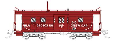 Fox High-Window Rib-Side Caboose Milwaukee Road #98 N Scale Model Train Freight Car #91027