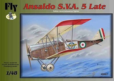 Fly-Models Ansalso SVA 5 Late Italian Recon Fighter BiPlane Plastic Model Airplane Kit 1/48 #48007