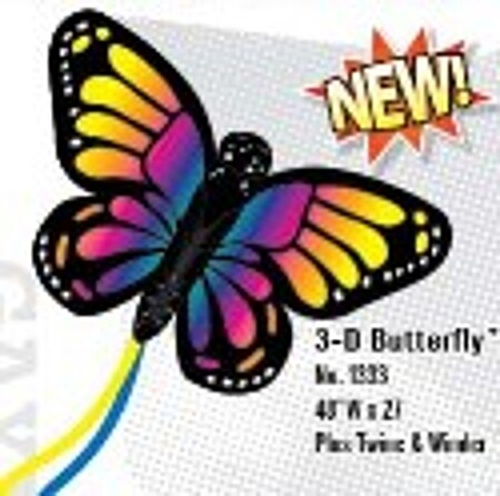 Gayla 48x27 Butterfly 3-D Nylon Kite Single-Line Kite #1333