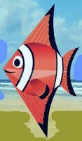 Gayla 52''x28'' Clown Fish Designer Delta Kite Single-Line Kite #224 Gayla 52''x28'' Clown Fish Designer Delta Kite Single-Line Kite #224