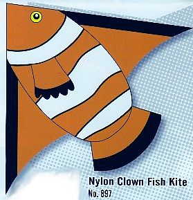 Gayla 55x42 Clown Fish Delta Nylon Kite Single-Line Kite #897