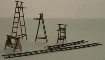 GCLaser Ladders Kit (Laser-Cut Wood) - Builds 22 Various Items N Scale Model Railroad #1101
