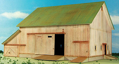 GCLaser Barn (White) Farm Series #6 Kit HO Scale Model Railroad Building #190821