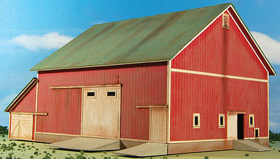 GCLaser Barn (Red) Farm Series #6 Kit HO Scale Model Railroad Building #190822