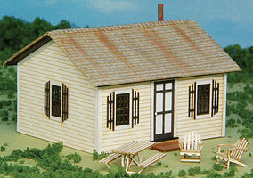 Open Hearth Inn Rental Cabin w/Table & 2 Chairs Laser-Cut Matboard Kit - 2-7/8 x 2-5/8 x 1-7/8'' 7.3 x 6.7 x 4.8cm