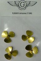 G-Factor USS Arizona Brass Propellers for Trumpeter Plastic Model Ship Accessory 1/200 Scale #120001 G-Factor USS Arizona Brass Propellers for Trumpeter Plastic Model Ship Accessory 1/200 Scale #120001