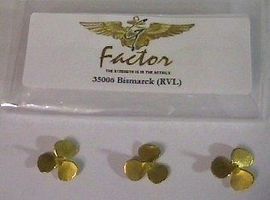 G-Factor German Bismark Brass Propellers for Revell (2) Plastic Model Ship Parts 1/350 #35006 G-Factor German Bismark Brass Propellers for Revell (2) Plastic Model Ship Parts 1/350 #35006