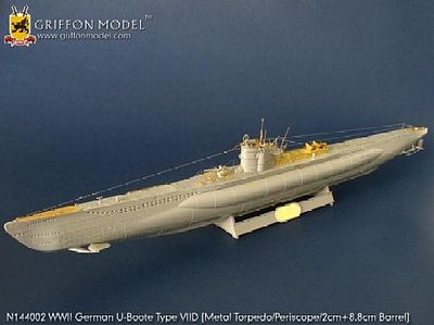 Griffon-Model U-Boat Type VII D Metal Detail Set Plastic Model Submarine Accessory 1/144 Scale #144002